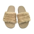 thumbnail image 1 of Mingws Shoes Womens Slide Slippers Fluffy Crossbands Homewear Shoes Winter Warm Cozy Slippers, 1 of 6