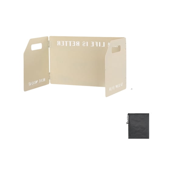 Mingyiq 3-Panel Foldable Windshield - Camping Stove Wind Barrier White