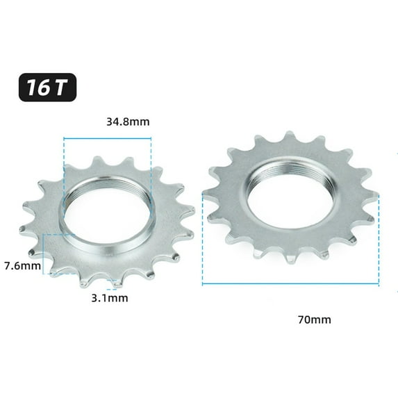 Mingyiq Bike Cassette Cog Single Speed 13T-18T Sprockets MTB Road Bicycle Flywheel Cog 16T