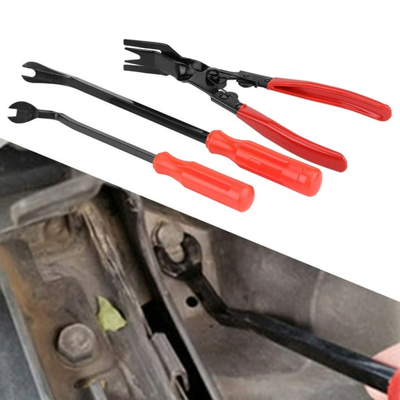 Minhui 3Pcs Vehicle Tools Door Trim Rivets Clips Pliers Fastener Remover Puller Pry Bar Tool Kit