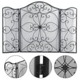 thumbnail image 1 of Minhui Large Size Retro Wrought Iron Casting Fireplace Screen Flower Pattern Fireplace Guard for Home 50*35.8in, 1 of 16