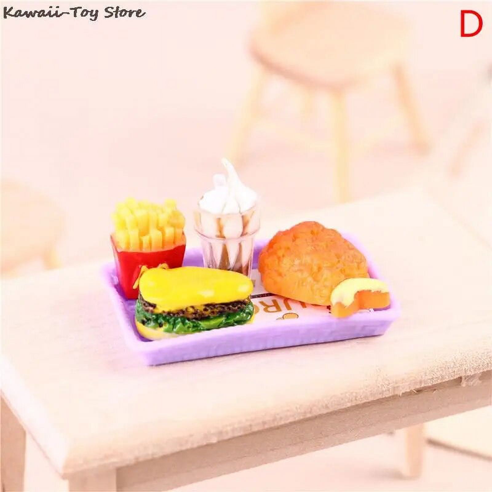 Mini 1/6 Miniature Dollhouse Hamburger Coke Cup Fast Food For Blyth ...