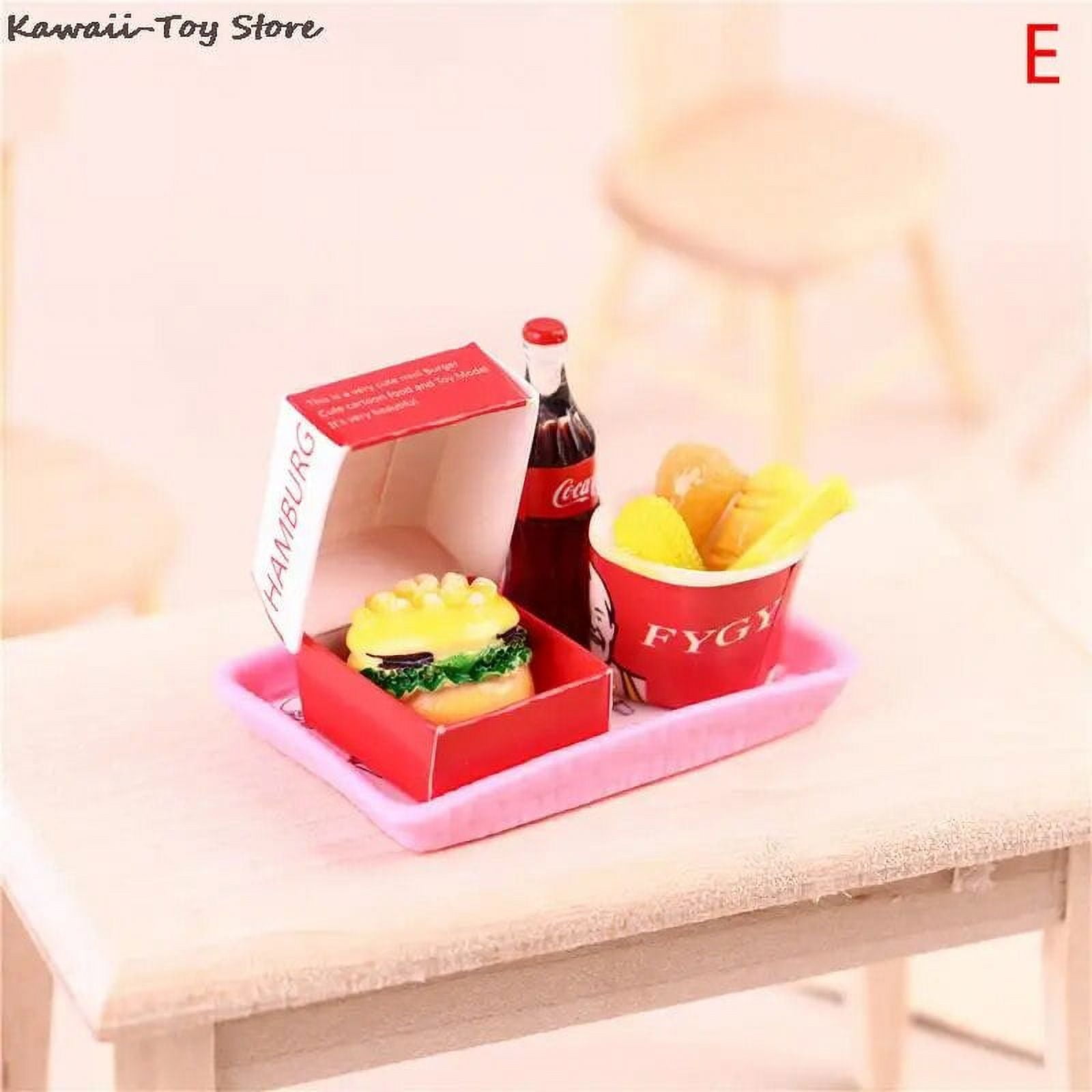 Mini 1/6 Miniature Dollhouse Hamburger Coke Cup Fast Food For Blyth ...