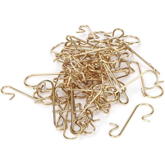 Mini 1-Inch S Hooks, Metal Hangers Hanging Hooks Multi-Purpose Metal S-Shaped Hooks for DIY Crafts Decoration, Pack of 100(Gold)