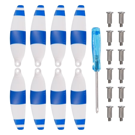 Mini 1 RC Propellers Blades Props White Blue with Screwdriver/Screw, for Mini 1 Drone, Quadcopter, Pack of 8