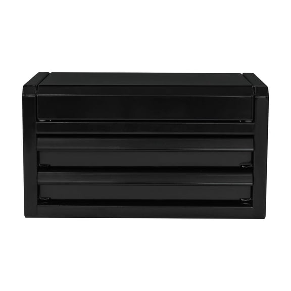 Mini 10 Inch 2 Drawer Steel Tool Box Portable Storage Case Organizer Black