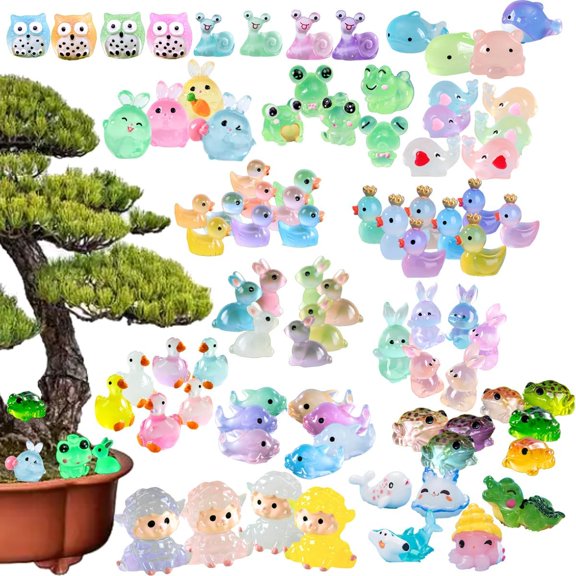 Mini , 110 count Luminous Miniatures Figurines, Figures to for Garden//Office