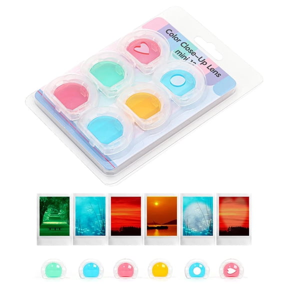 Mini 13 Camera Lens Filter, Colorful Close-up Lens Filter Compatible for Mini 13 Instant Camera, 6 Color Instant Camera Lens Filters
