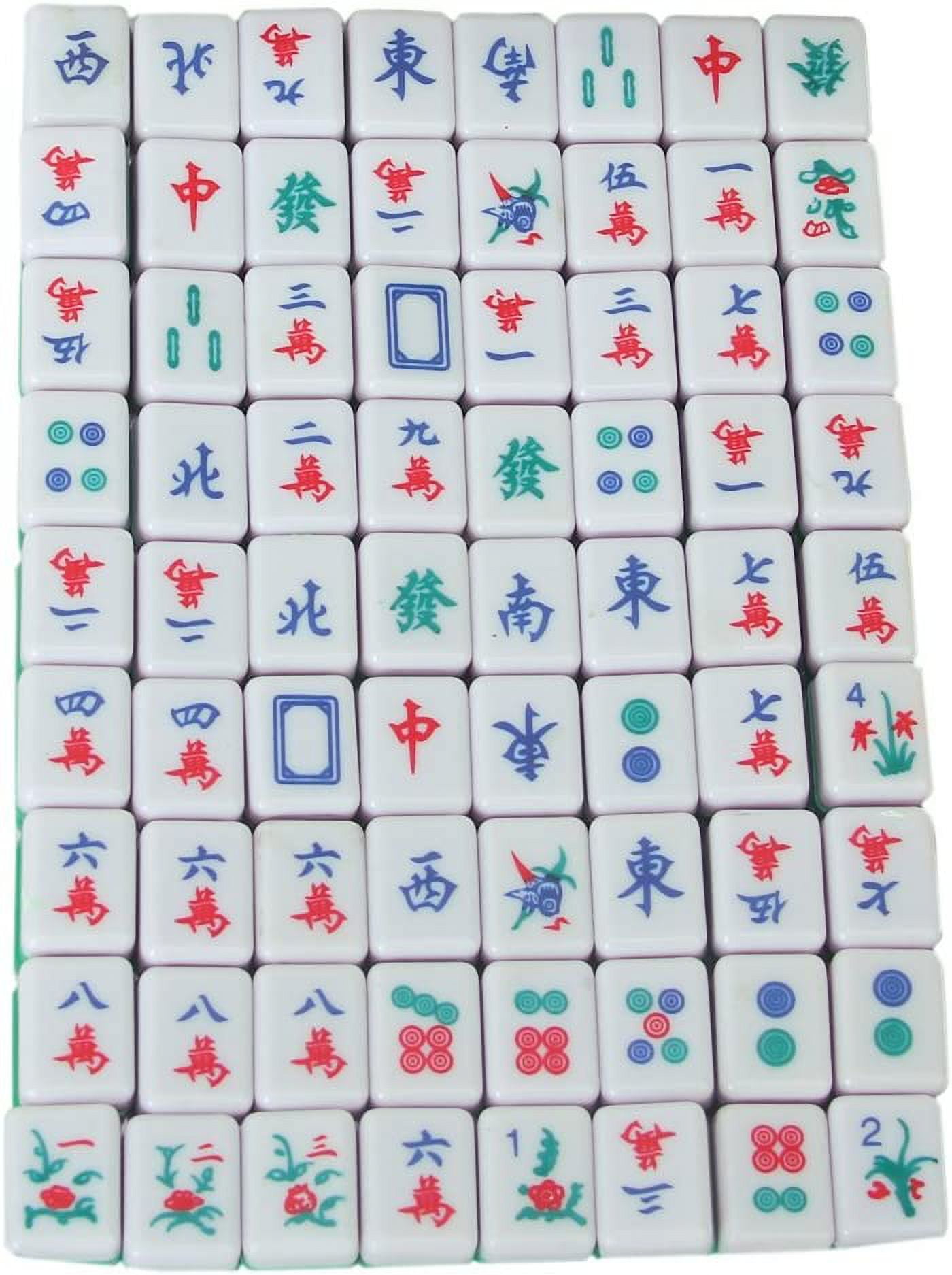 YINIUREN Travel Mahjong Set Portable 144 Sheets Ivory Mahjong Travel Family Leisure (Size 08 * 06 * 04 inch)