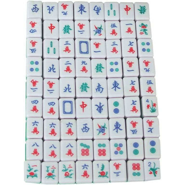 YINIUREN Travel Mahjong Set Portable 144 Sheets Ivory Mahjong Travel Family Leisure (Size 08 * 06 * 04 inch)