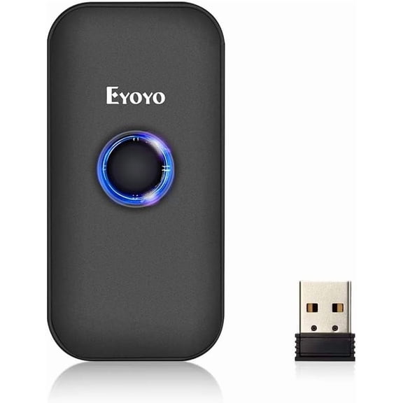 Mini 1D Bluetooth Barcode , 3-in-1 Bluetooth & USB Wired & 2.4G Wireless Barcode Reader Portable Bar Code ning Work with Windows, Android, iOS, Tablets or Computers