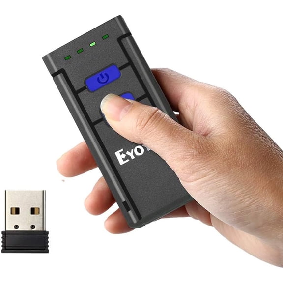 Mini 1D Wireless Barcode Scanner Bluetooth,3-in-1 Bluetooth&2.4G Wireless&Wired Connection, Portable Inventory Bar Code Reader Compatible with iPhone, Android, Windows, Mac Tablets or Computers