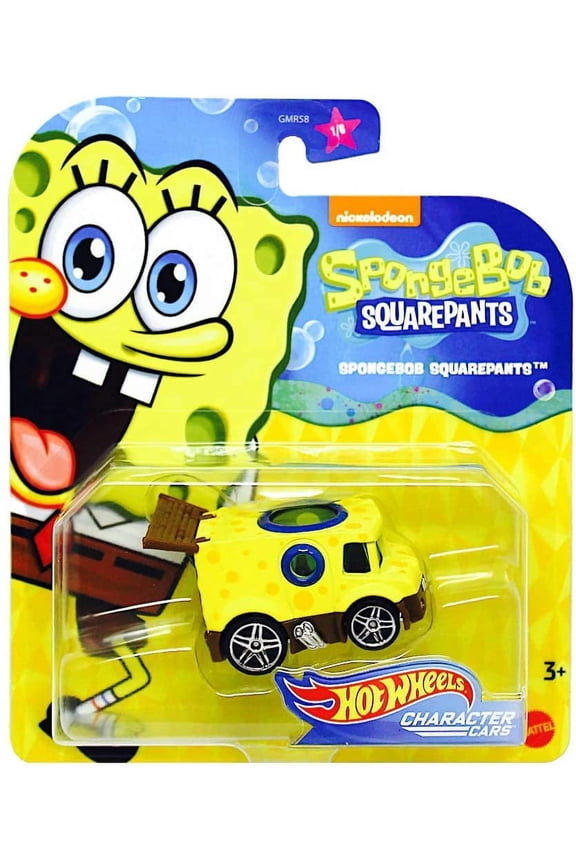 Mini 2.5 inches Hot Wheels 1/64 Nickelodeon Character Car Spongebob Squarepants