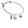 thumbnail image 1 of Mini 2-D Red Heart Grandmother Heart Expandable Bangle Bracelet, 1 of 1