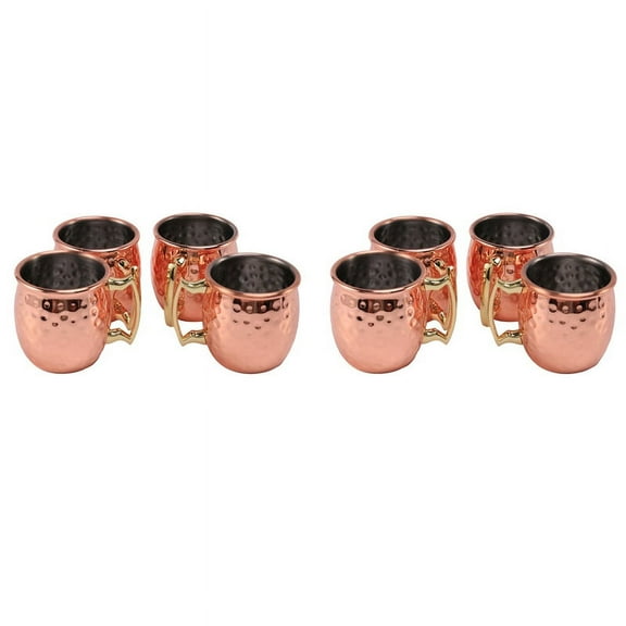 Mini 2-Ounce Stainless Steel Mug Espresso Mini Mugs Copper Plated Mugs Set of 8