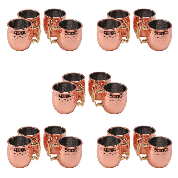 Mini 2-Ounce Stainless Steel Mug Espresso Mini Mugs Copper Plated Mugs Set of 20