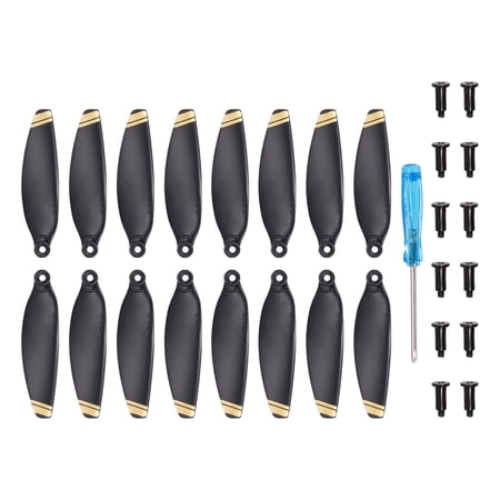 Mini 2 RC Propellers Blades Props Black Orange with Screwdriver/Screw, for Mini 2 Drone, Quadcopter, Pack of 16