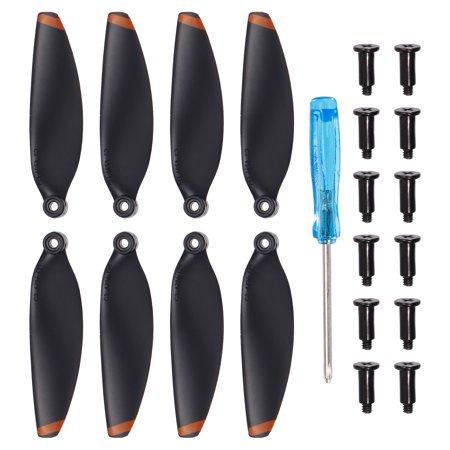 Mini 2 RC Propellers Blades Props Black Orange with Screwdriver/Screw, for Mini 2 Drone, Quadcopter, Pack of 8