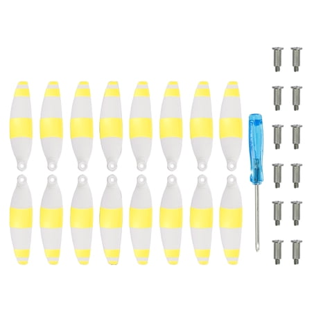 Mini 2 RC Propellers Blades Props White Yellow with Screwdriver/Screw, for Mini 2 Drone, Quadcopter, Pack of 16