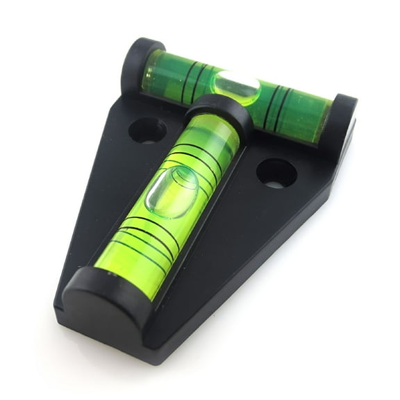 Mini 2-Way T-Shaped Bubble Spirit Level, Portable Tripod Foot Leveler Tool with Mounting Holes for Caravans, Motor Homes, Fishing Baskets, and DIY Projects