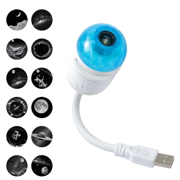 Mini 2-in-1 Galaxy Projector Night Light, USB Powered Star Projector with Adjustable Brightness, LED Galaxy Light Projector for Bedroom Ceiling Wall Car Decor