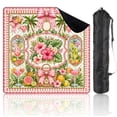 thumbnail image 1 of Mini 21" x 21" Mahjong Mat for Travel Tropical Floral Palm Leaves Pink Hibiscus Citrus Cocktails Non-Slip Noise Reduction Mahjong Tiles for Dominoes Poker Card, 1 of 6