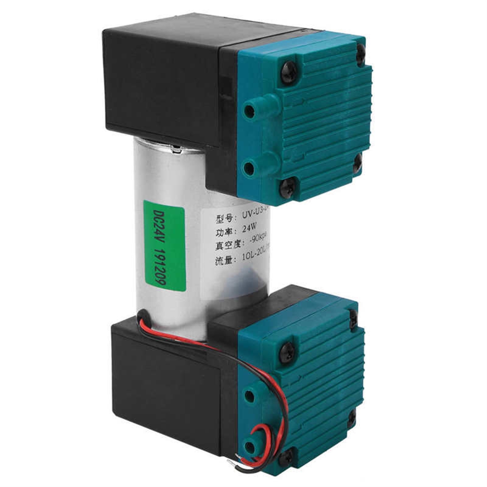 Mini 24W Diaphragm Vacuum Pump Electric Micro Large Flow Low Noise Air Pump -90~350kpa 10~20L/min DC12V/24V For Home Use