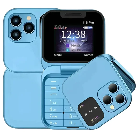 Mini 2G Flip Phone, 1.77-inch, Dual SIM, MP3 Magic Voice, Camera, Flashlight, Speed Dial