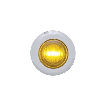 Mini 3/4" Round Amber 3 LED Clearance Marker Accent Light /Stainless Steel Bezel