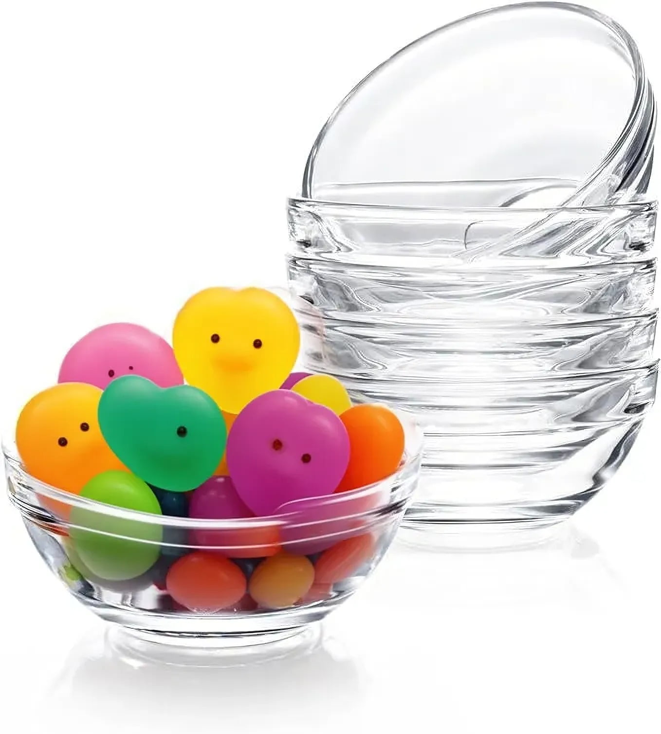 Mini 3.5" Glass Bowls for Kitchen Prep, Dessert, Dips, and Candy Dishes or Nut Bowls, Set of 4 - Kitchen Supplies