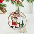 thumbnail image 1 of Mini 3.94" Round Wooden Hollow Christmas Ornaments Tree Decoration, Rustic Merry Christmas Hanging Ornament Wooden Hollow Blessed Words Winter Tree Wreath Decor for Farmhouse, Xmas Gift, 1 of 6
