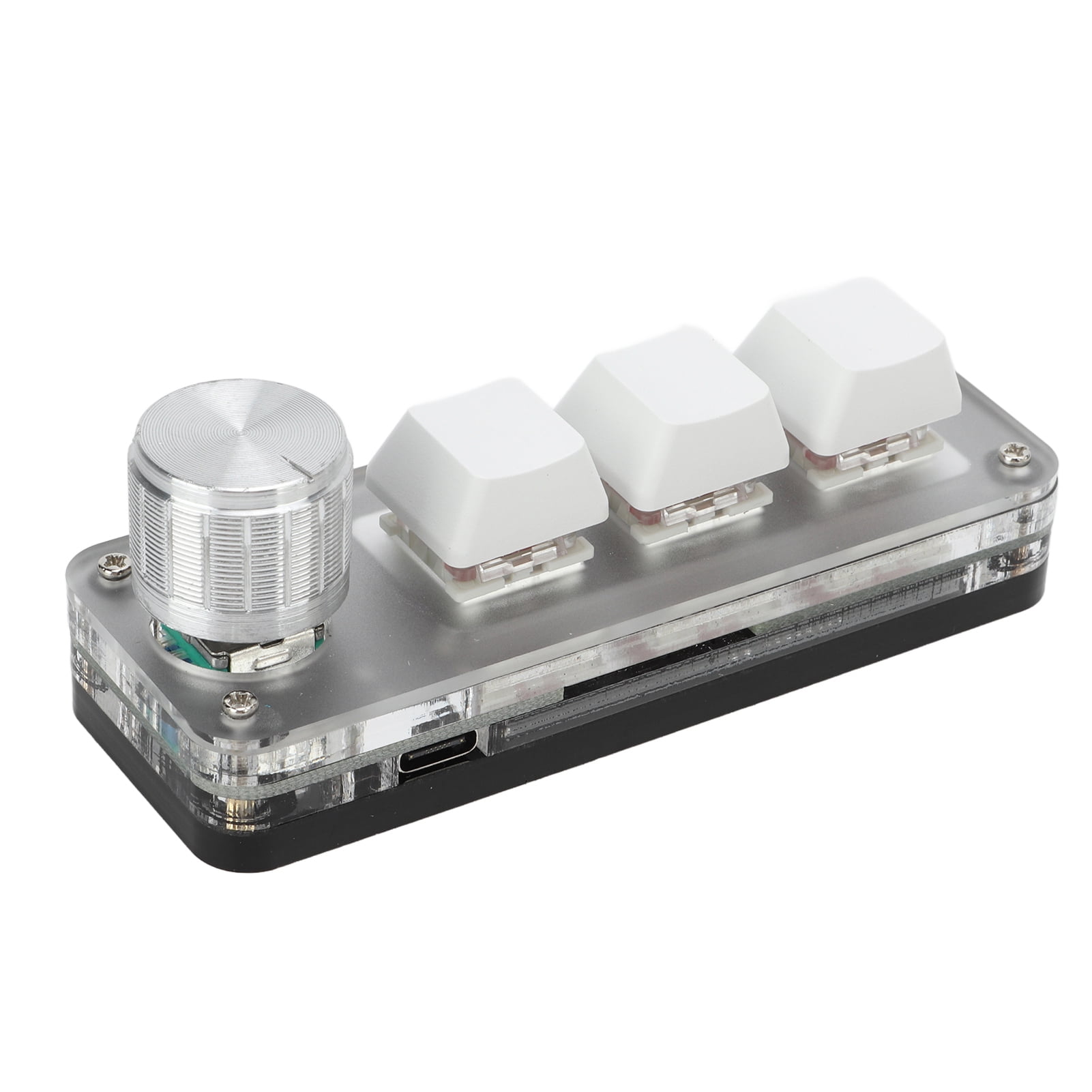 Mini 3 Key Keypad Mechanical White Gaming Keyboard Programmable One Handed for Office Games Music Industrial Control