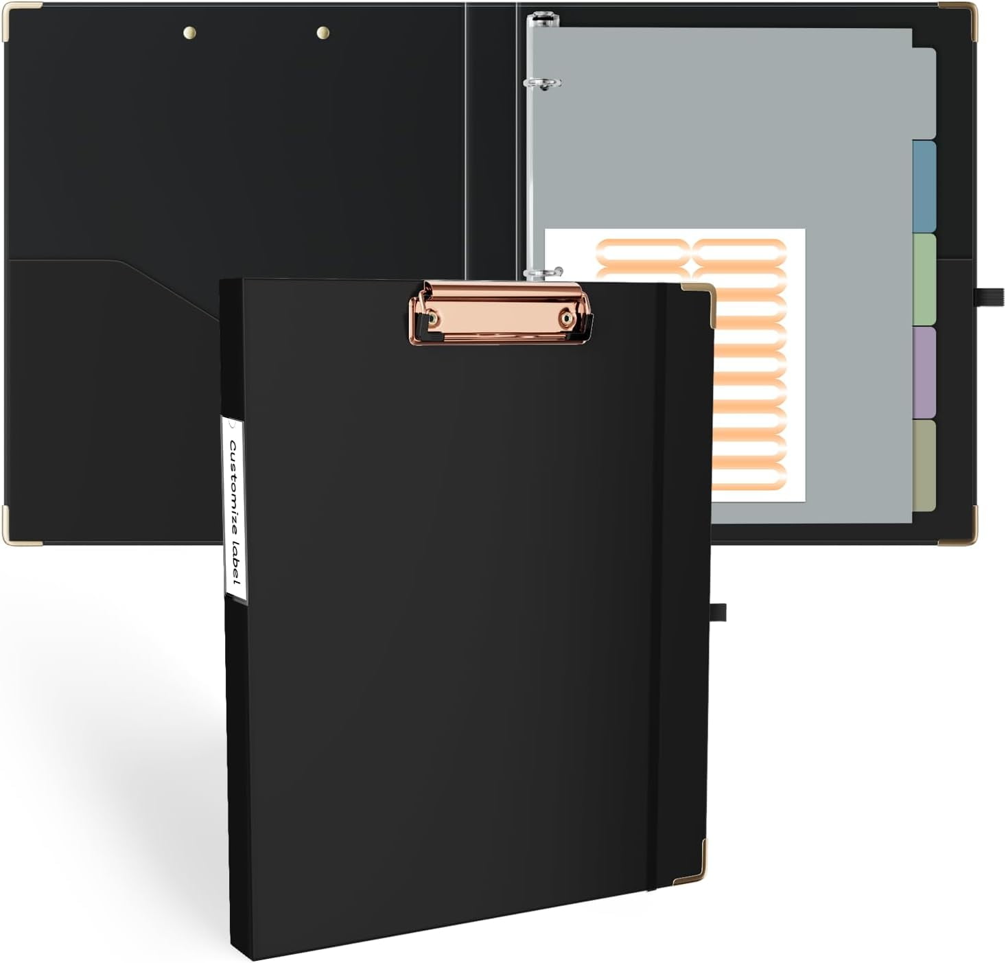 Mini 3 Ring Binder 1 Inch Blue Marble for 5.5" x 8.5" 5 Tab Dividers