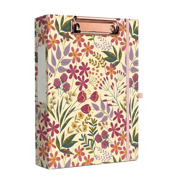 Mini 3 Ring Binder 1 Inch, Small Binder with 5 Tab Dividers and Clipboard, Floral Binder for Office Supplies, Organizer for 5.5 x 8.5 Inch Papers, Multicolor