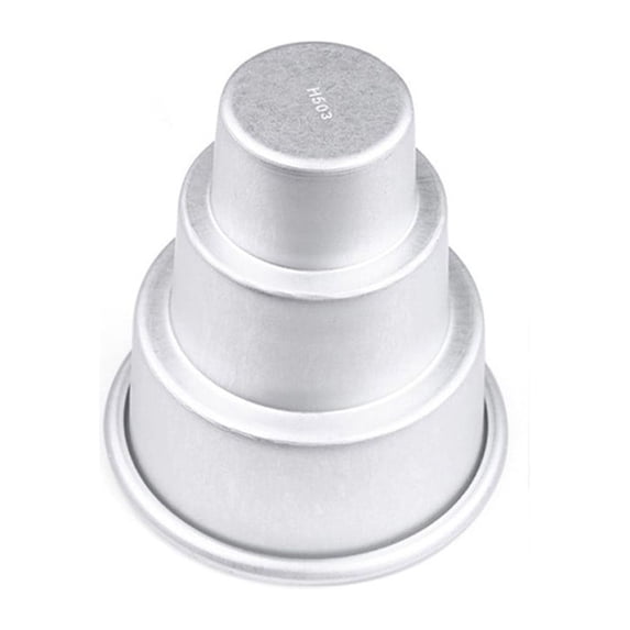 Mini 3-Tier Cake Pan, Aluminum Multi-Layer Small Cake Mold,2.48" Non-Stick Tiny Tiered Baking Mould, Compact Round Cake Making Tray, Pastry Baking Tool for DIY Dessert Making Wedding Party Dessert