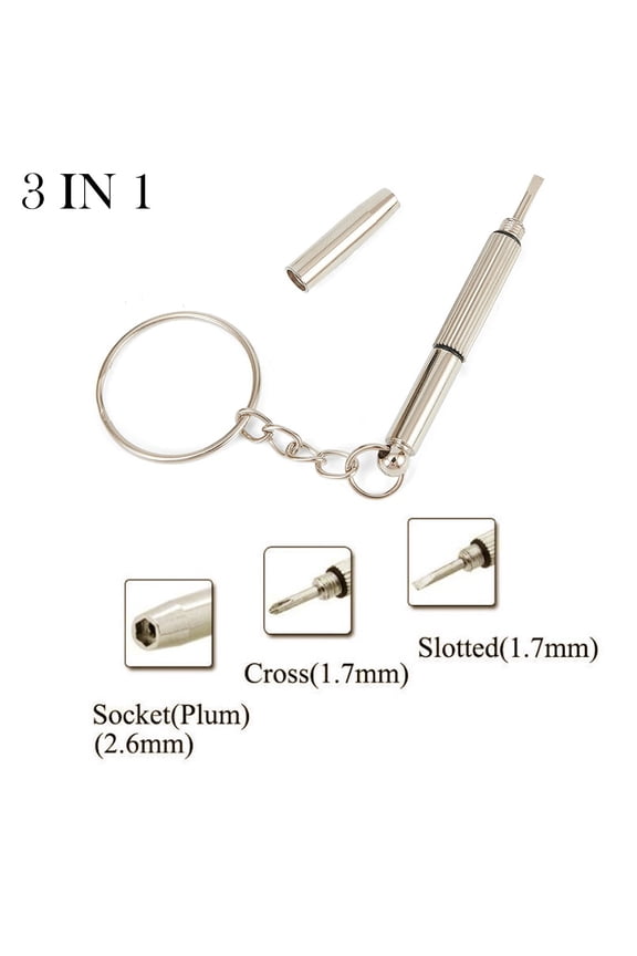 Mini 3-in-1 Screwdriver Set for Glasses, Watches, Keychains, and Repairs