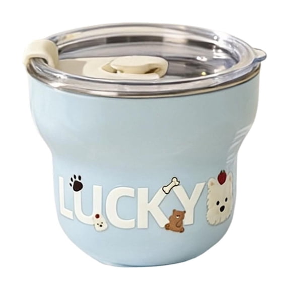 Mini 304 Stainless Steel Coffee Cup With Leakproof Lid, Cute Graphic Print Portable Travel Mug, Blue, 3.54 In, 1 Pack