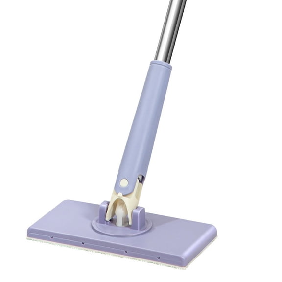Mini 360° Rotating Small Flat Dust Mop with Automatic Cloth Changing for Kitchen,Bathroom,Wall,Window Cleaning,Purple