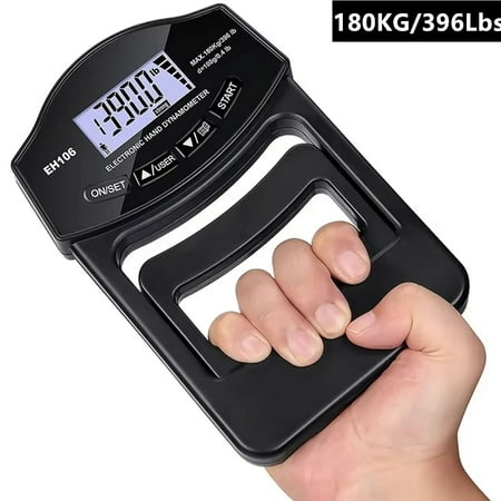 Mini 396Lbs/180Kg Digital Hand Dynamometer Grip Grip Strength Tester with LCD Screen for Forearm Training Finger Power Weightlifting