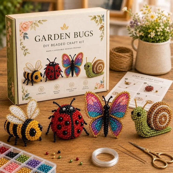 Mini 3D Beaded Animal DIY Kit, Creative Beaded Embroidery Set, Cute Mini Animal Decor Gift, Suitable for Beginners and Craft Enthusiasts, 6 Styles