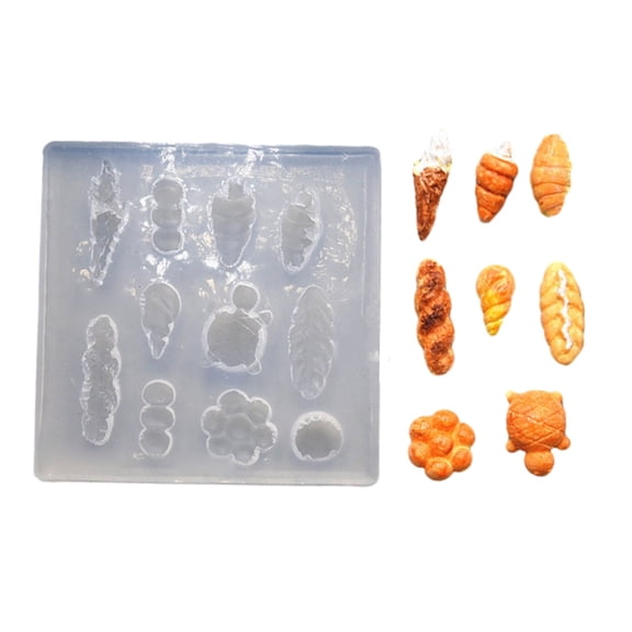 Mini 3D Bread Silicone Molds Epoxy Resin Molds for Fondant Cake Decor Chocolate Food Toy Jewellery Making DIY Craft
