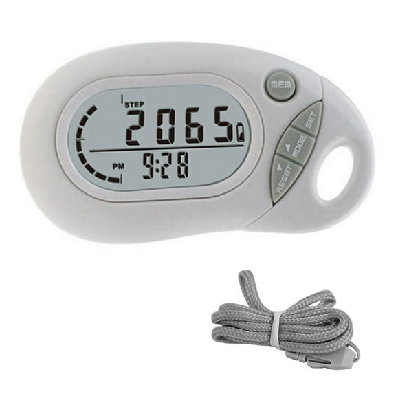 Mini 3D Pedometer Portable Large Screen Step Counter Tracker No Phone or App Needed Precise Mini Ped White ABS