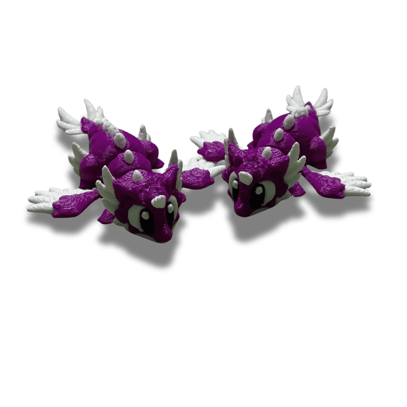 Mini 3D Printed Dragon Set of 2  Cute Fantasy Desk Decor  Handmade Collectible Figures