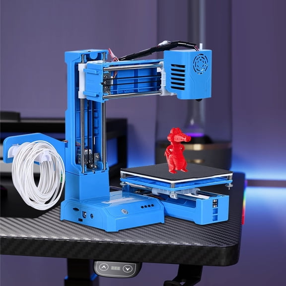 Mini 3D Printer for Kids & Students, Fully Assembled with Auto Leveling, 100x100x100mm Build Size, 1.75mm Filament, Quiet Operation, Includes App & Models