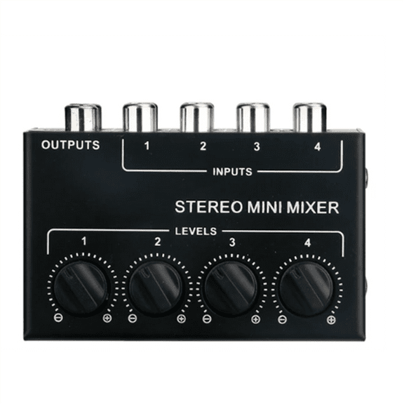 Mini 4 Channel Passive Mixer Compact Musical Instrument CD Player Computer Stereo Hub Mixer