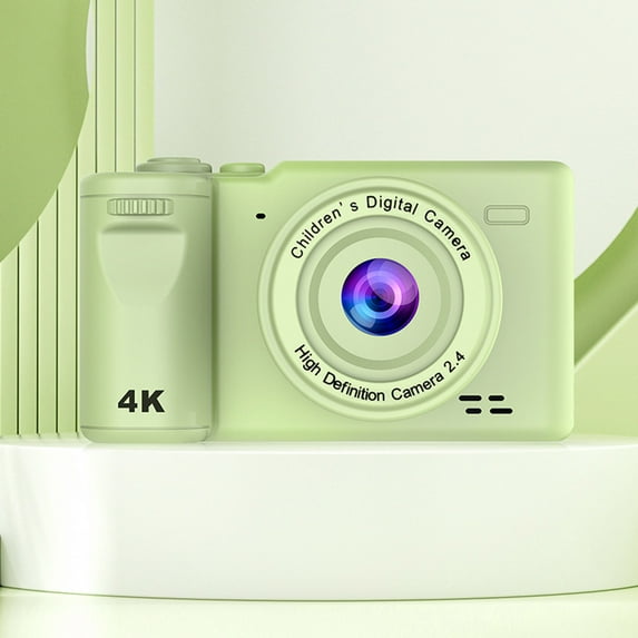 Mini 4-Inch 1080P Front and Rear Digital Camera,8X Digital Zoom,Photo and Video Capture,Portable Student Camera with Bracket