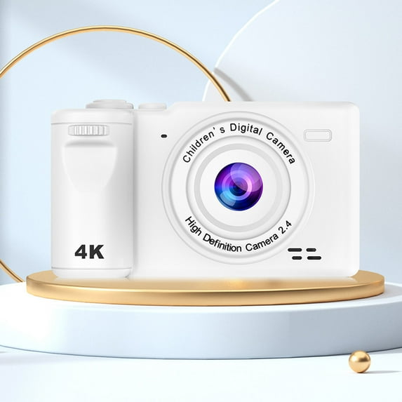 Mini 4-Inch 1080P Front and Rear Digital Camera,8X Digital Zoom,Photo and Video Recording,Portable Student Camera with Stand