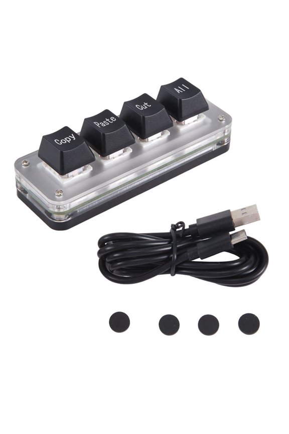 Mini 4-Key Select Copy Paste Cut All Macro Pad Shortcut One Handed Keyboard RGB Gaming Mechanical Keyboard OSU Key