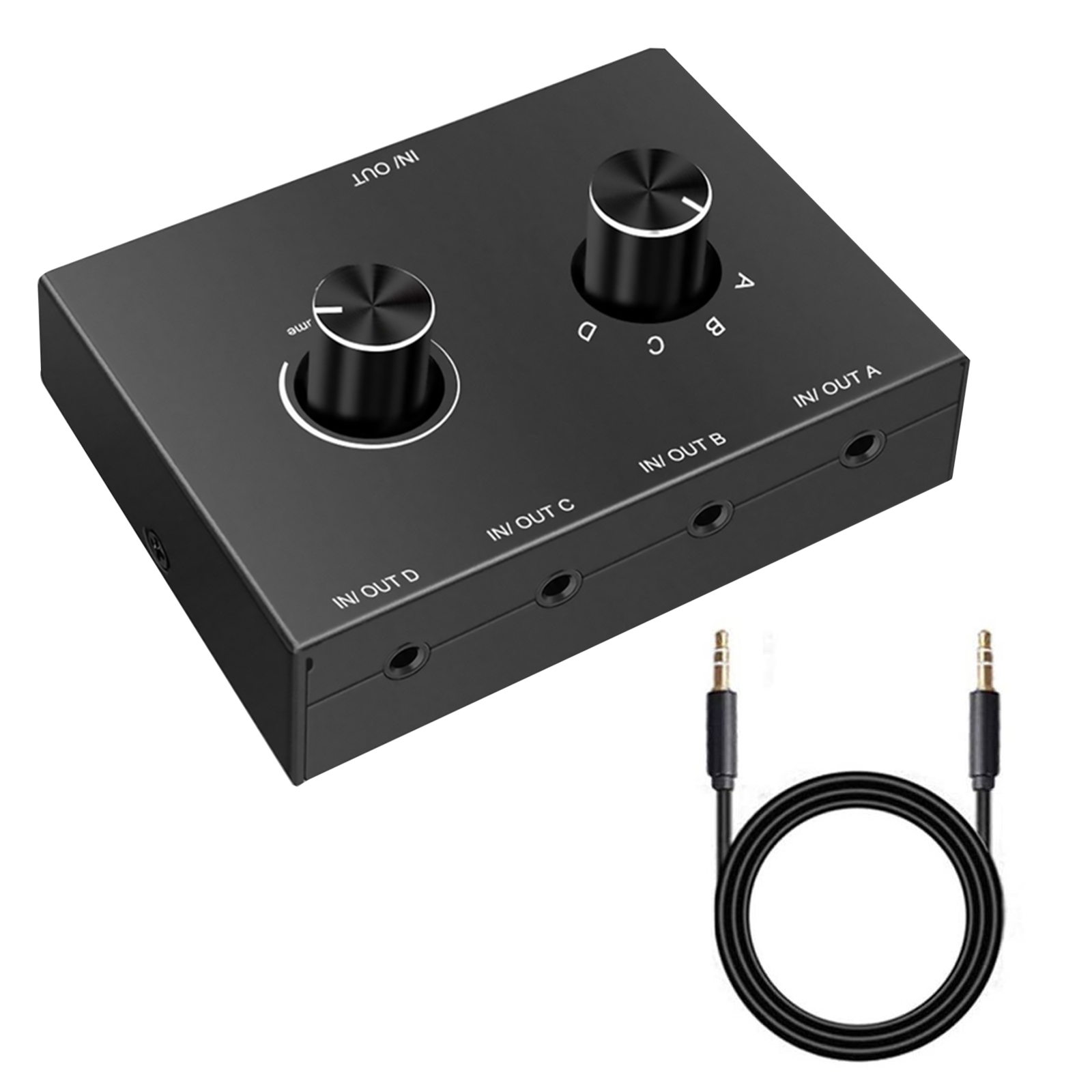 Mini 4 Port Audio Switch Switcher Plug and Play, 3.5mm Inputs for ...