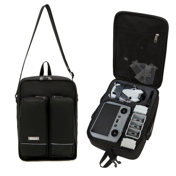 Mini 4 Pro Case Organizer Crossbody Bag, Waterproof Hard Carrying Case Portable Travel Drone Sling Bag Backpack Compatible with DJI RC 2/ RC-N2 Controller, Fly More Combo and Accessories, Black